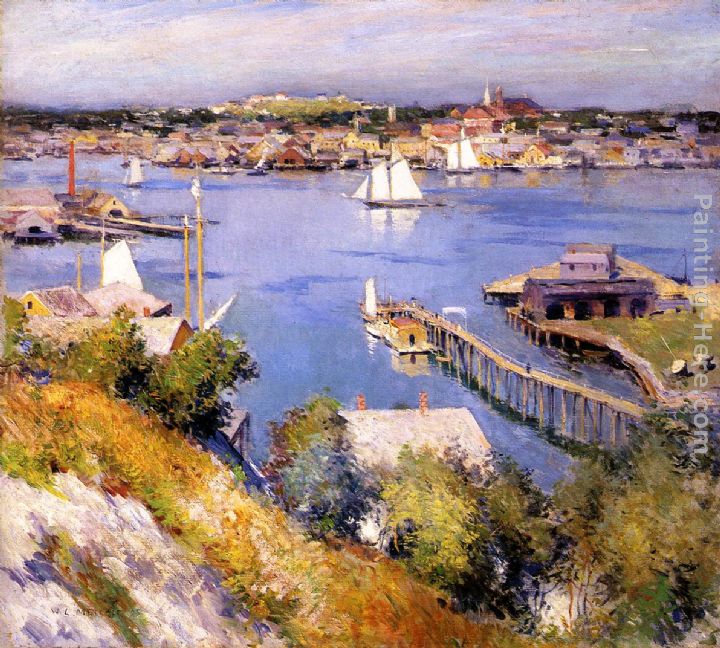 Gloucester Harbor painting - Willard Leroy Metcalf Gloucester Harbor art painting
